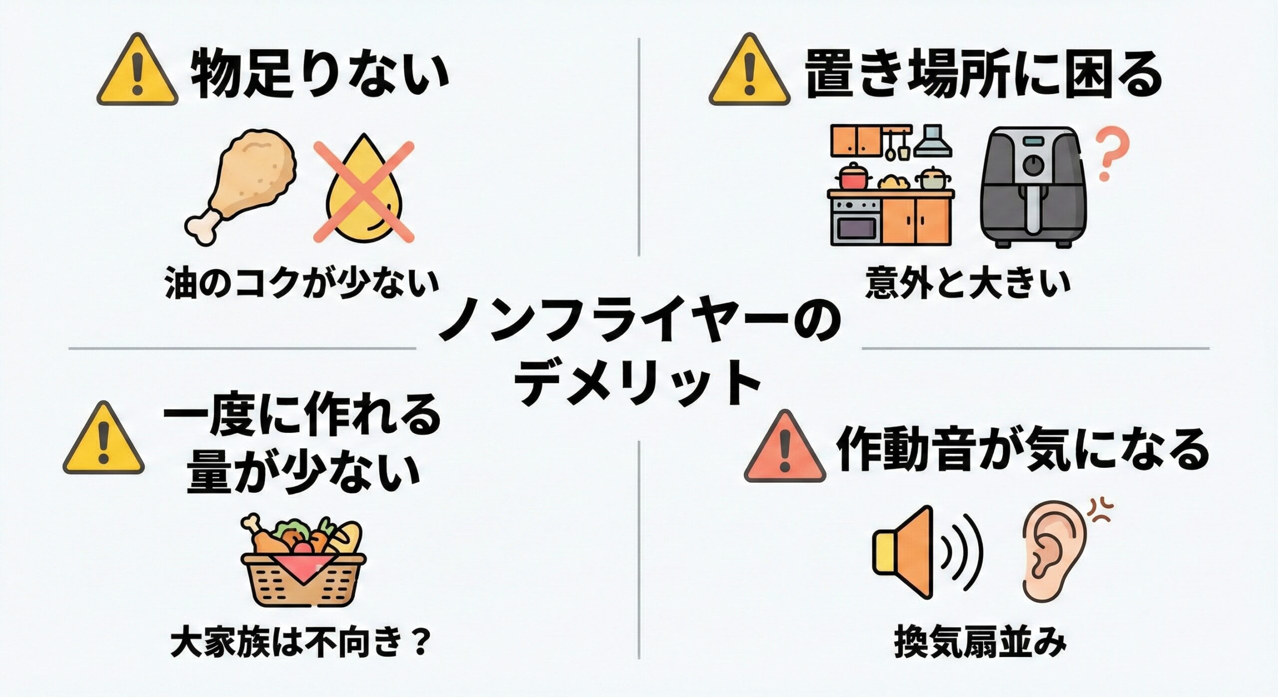 ノンフライヤーのデメリット
