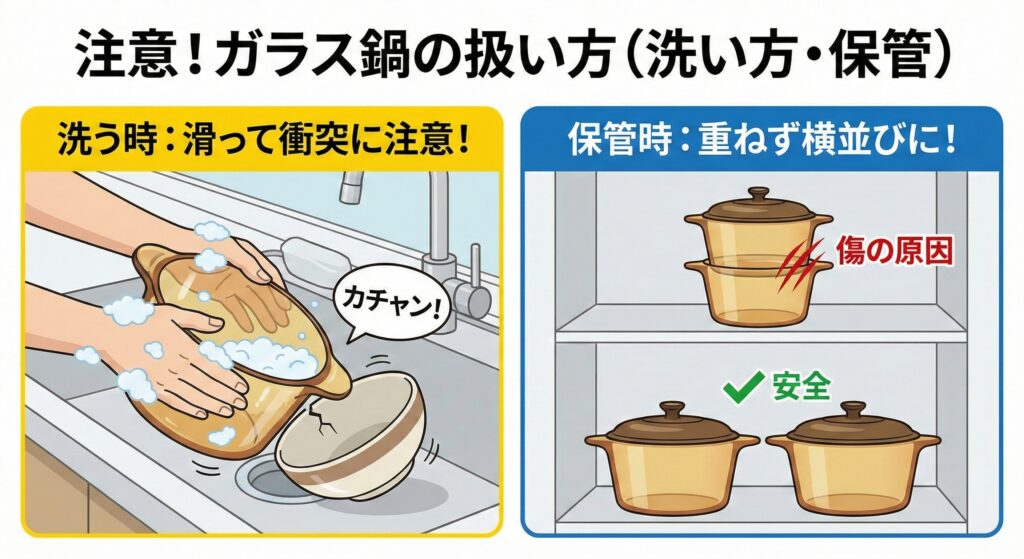 ガラス鍋の扱い方