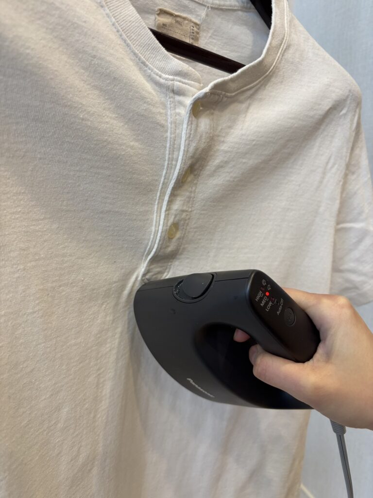 実際に衣類スチーマーで伸びづらかった写真