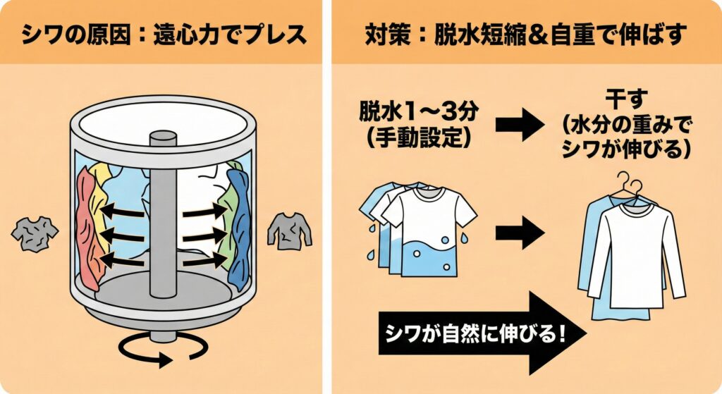 シャープの穴なし洗濯機のデメリット:衣類のシワになりやすい