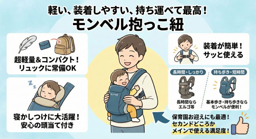 モンベル抱っこ紐【新モデル】を実際に使ってみた感想