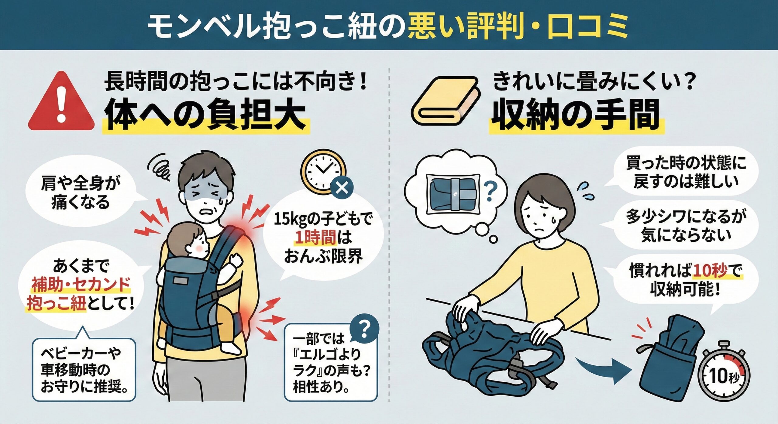 モンベル抱っこ紐の悪い評判・口コミ