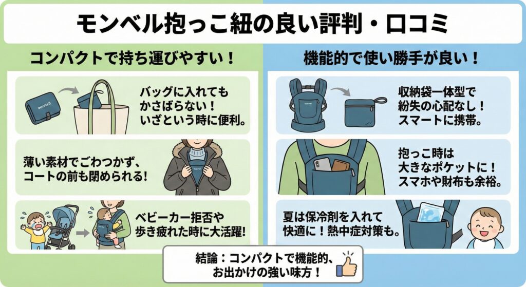 モンベル抱っこ紐の良い評判・口コミ
