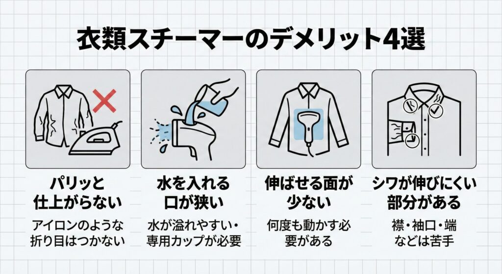 衣類スチーマーのデメリット